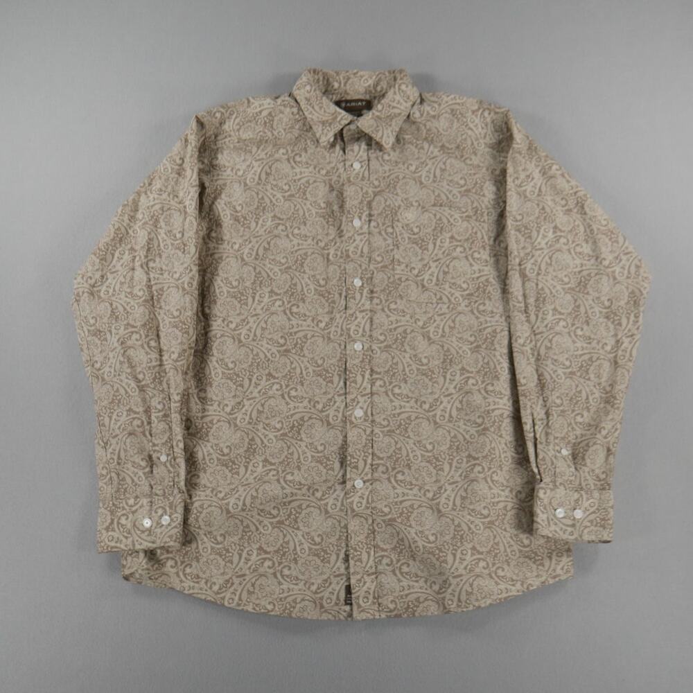 Ariat Western Shirt‎ Paisley Mens Size M Long Sleeve Button Down Outdoor Cowboy